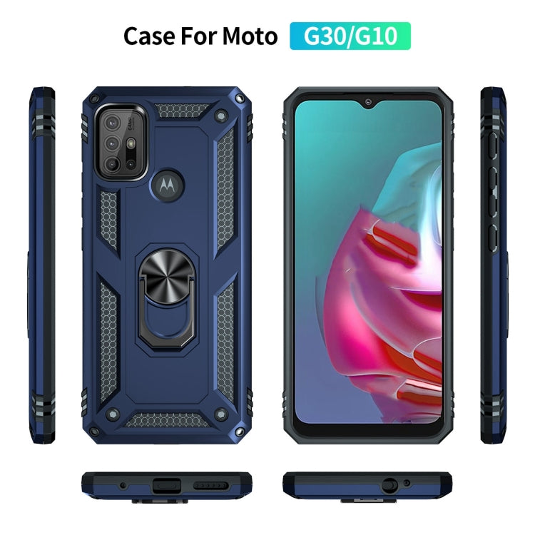 For Motorola Moto G10 / G30 Shockproof TPU + PC Protective Case with 360 Degree Rotating Holder