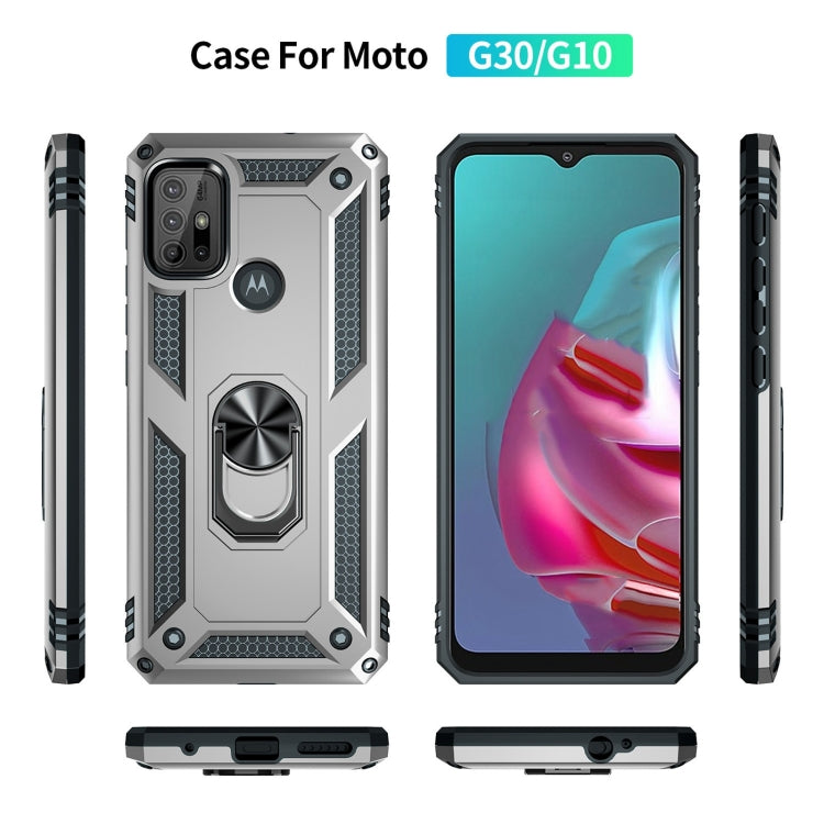 For Motorola Moto G10 / G30 Shockproof TPU + PC Protective Case with 360 Degree Rotating Holder