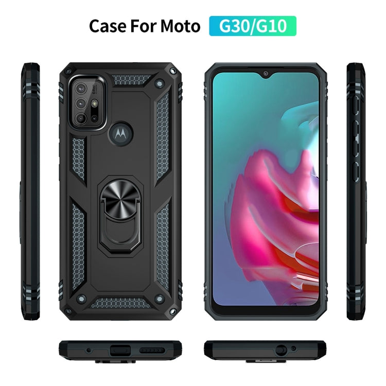For Motorola Moto G10 / G30 Shockproof TPU + PC Protective Case with 360 Degree Rotating Holder