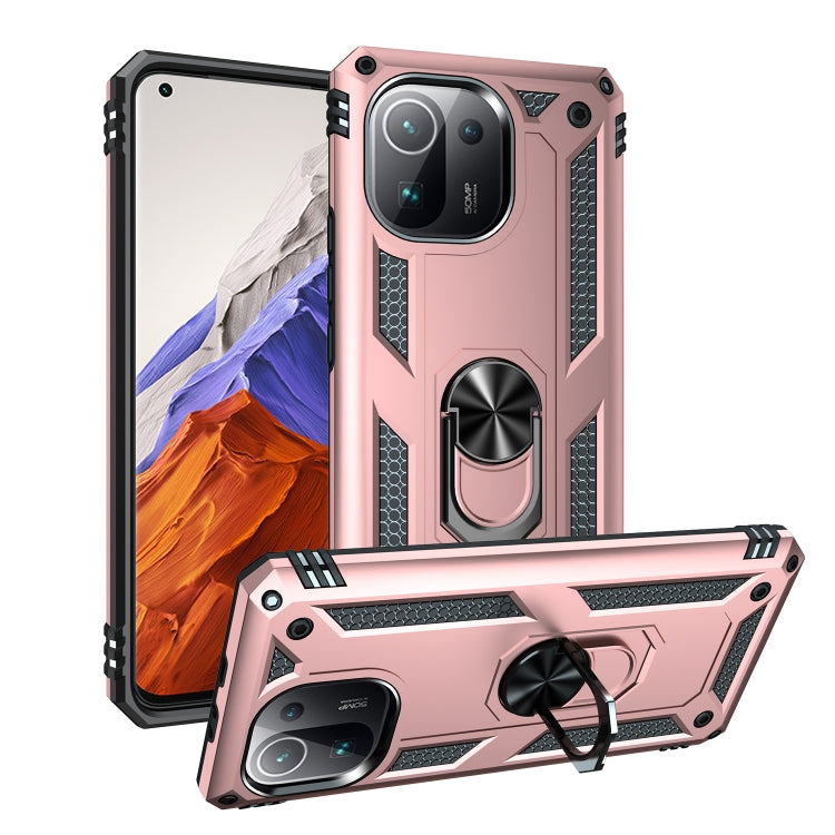 For Xiaomi Mi 11 Pro Shockproof TPU + PC Protective Case with 360 Degree Rotating Holder