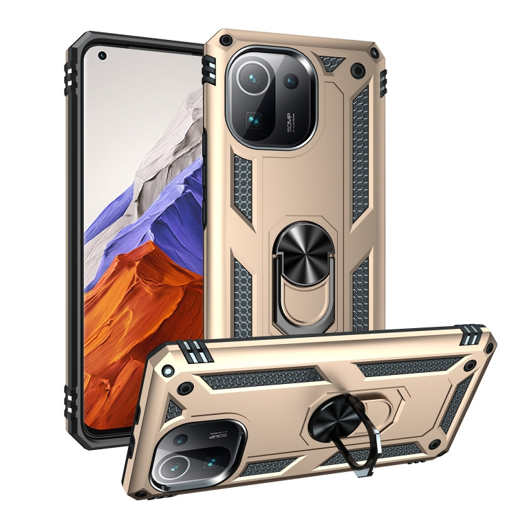 For Xiaomi Mi 11 Pro Shockproof TPU + PC Protective Case with 360 Degree Rotating Holder