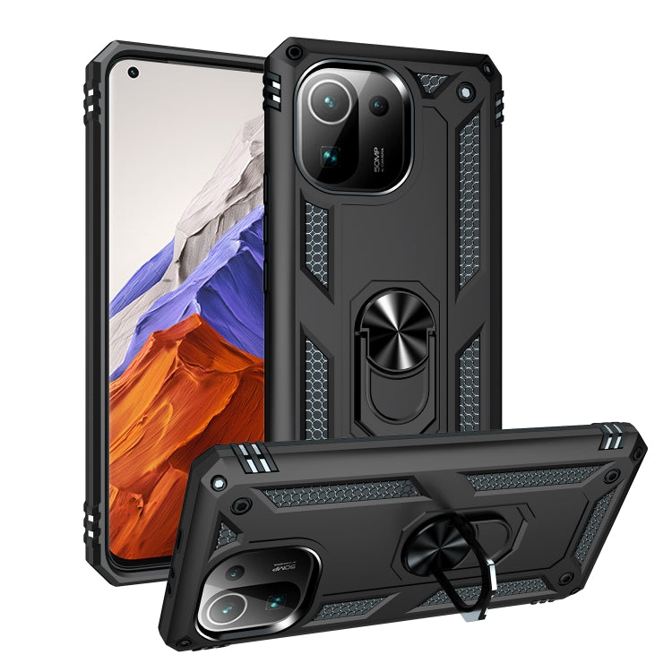 For Xiaomi Mi 11 Pro Shockproof TPU + PC Protective Case with 360 Degree Rotating Holder