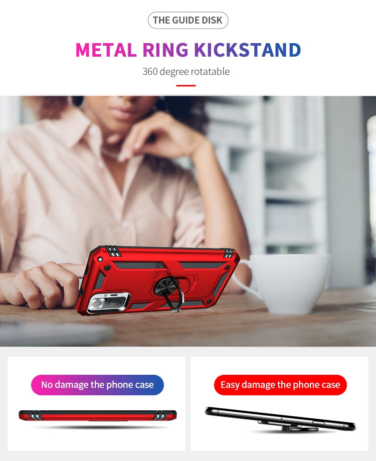 For Xiaomi Redmi Note 10 Pro Max Shockproof TPU + PC Protective Case with 360 Degree Rotating Holder