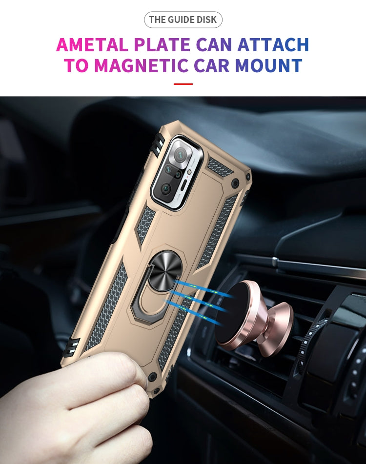 For Xiaomi Redmi Note 10 Pro Max Shockproof TPU + PC Protective Case with 360 Degree Rotating Holder