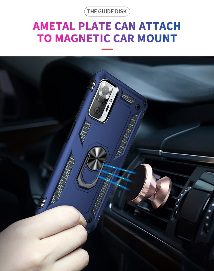 For Xiaomi Redmi Note 10 Pro Max Shockproof TPU + PC Protective Case with 360 Degree Rotating Holder