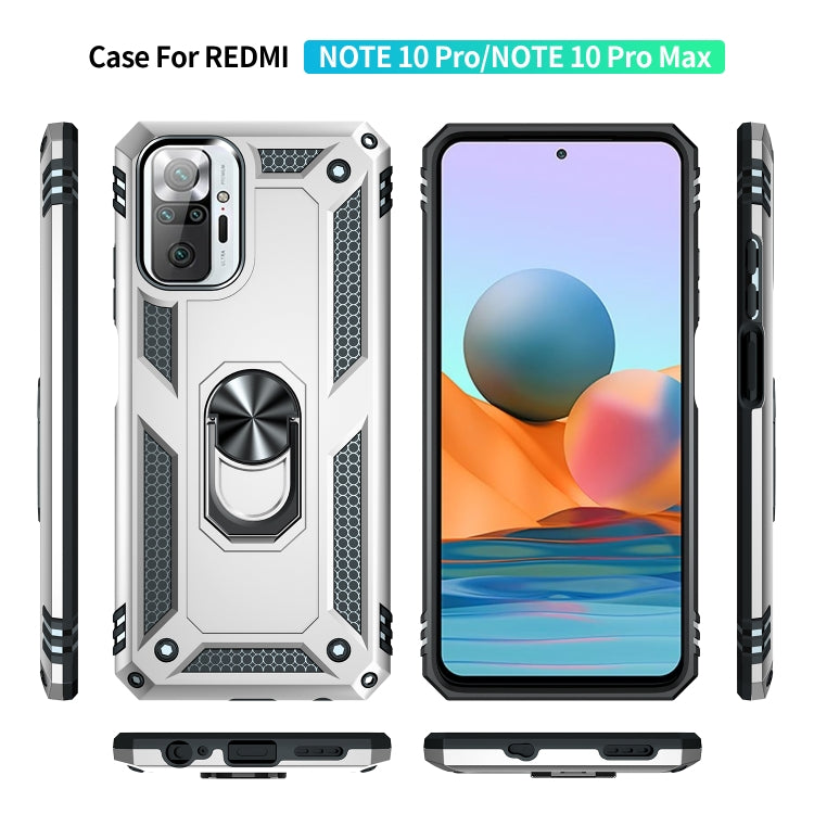 For Xiaomi Redmi Note 10 Pro Max Shockproof TPU + PC Protective Case with 360 Degree Rotating Holder