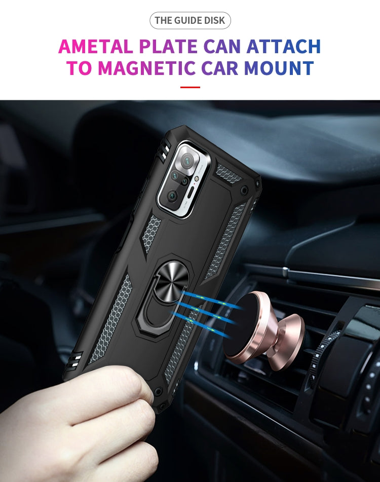 For Xiaomi Redmi Note 10 Pro Max Shockproof TPU + PC Protective Case with 360 Degree Rotating Holder