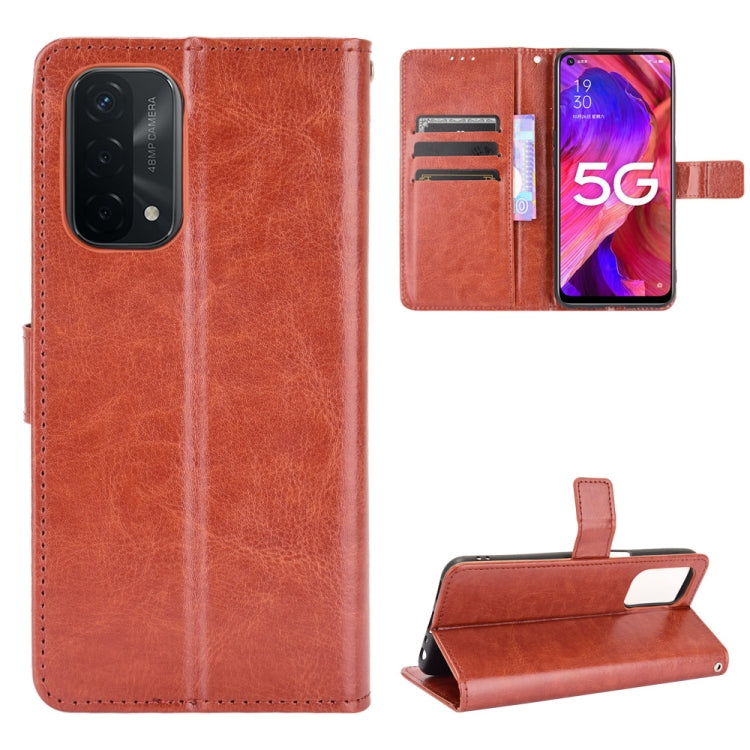For OPPO A54 5G / A74 5G / A93 5G Crazy Horse Texture Horizontal Flip Leather Case with Holder & Card Slots & Lanyard