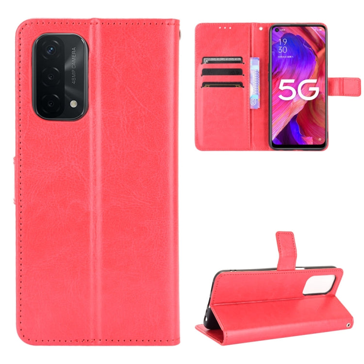 For OPPO A54 5G / A74 5G / A93 5G Crazy Horse Texture Horizontal Flip Leather Case with Holder & Card Slots & Lanyard