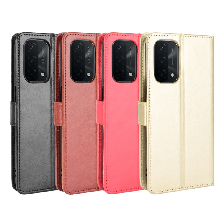For OPPO A54 5G / A74 5G / A93 5G Crazy Horse Texture Horizontal Flip Leather Case with Holder & Card Slots & Lanyard