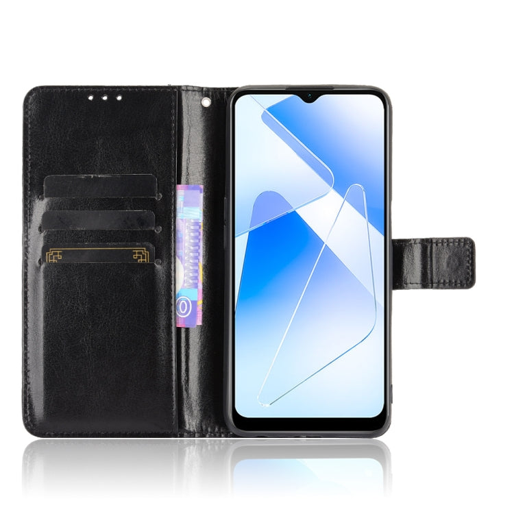 For OPPO A55 5G / A53s 5G Crazy Horse Texture Horizontal Flip Leather Case with Holder & Card Slots & Lanyard