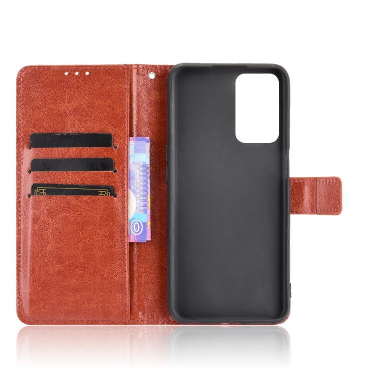 For OPPO A55 5G / A53s 5G Crazy Horse Texture Horizontal Flip Leather Case with Holder & Card Slots & Lanyard
