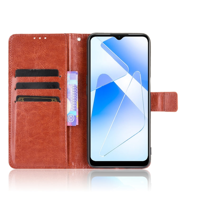 For OPPO A55 5G / A53s 5G Crazy Horse Texture Horizontal Flip Leather Case with Holder & Card Slots & Lanyard