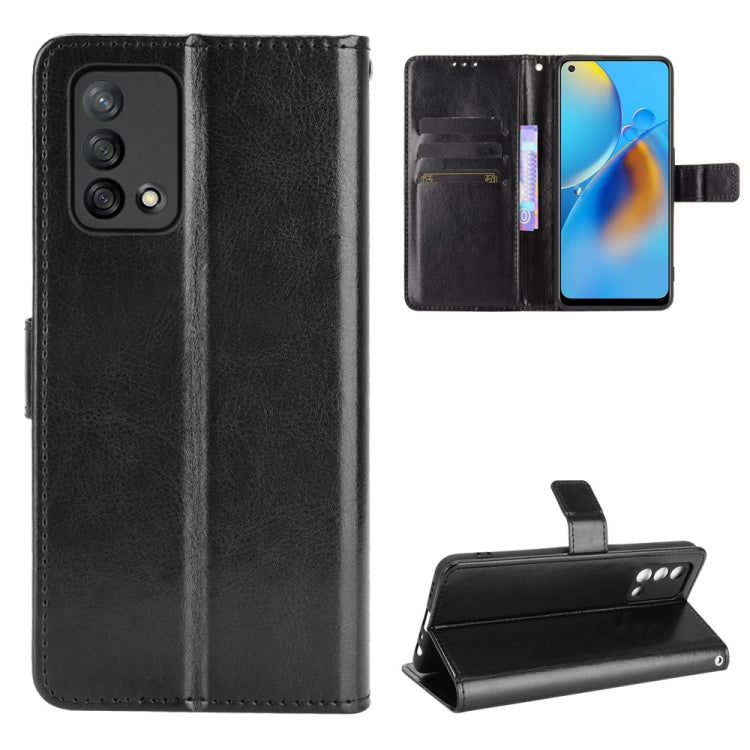 For OPPO A74 4G / F19 4G Crazy Horse Texture Horizontal Flip Leather Case with Holder & Card Slots & Lanyard