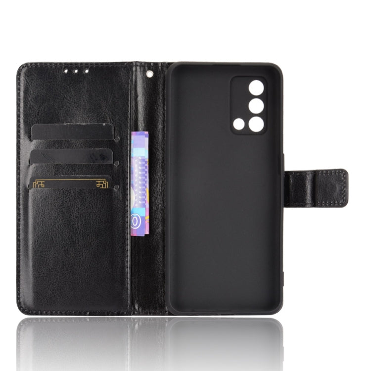 For OPPO A74 4G / F19 4G Crazy Horse Texture Horizontal Flip Leather Case with Holder & Card Slots & Lanyard