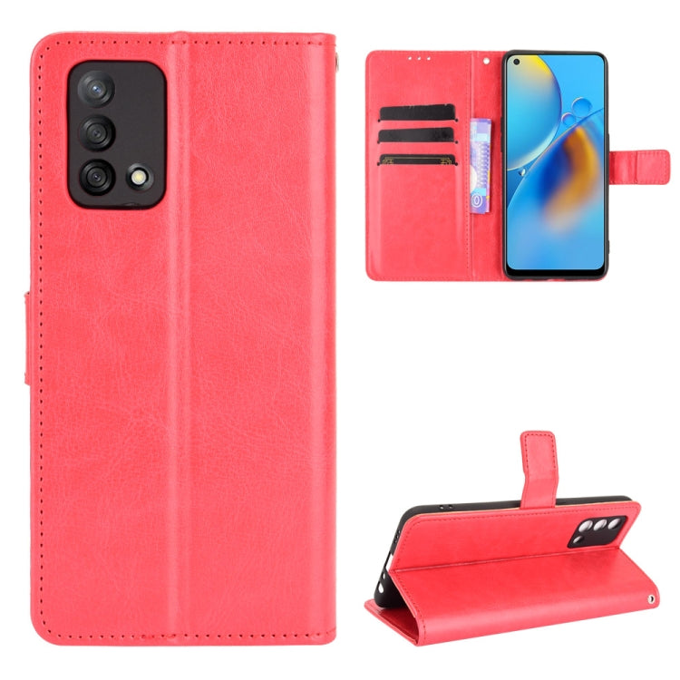 For OPPO A74 4G / F19 4G Crazy Horse Texture Horizontal Flip Leather Case with Holder & Card Slots & Lanyard