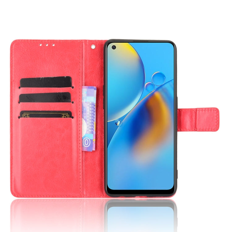 For OPPO A74 4G / F19 4G Crazy Horse Texture Horizontal Flip Leather Case with Holder & Card Slots & Lanyard