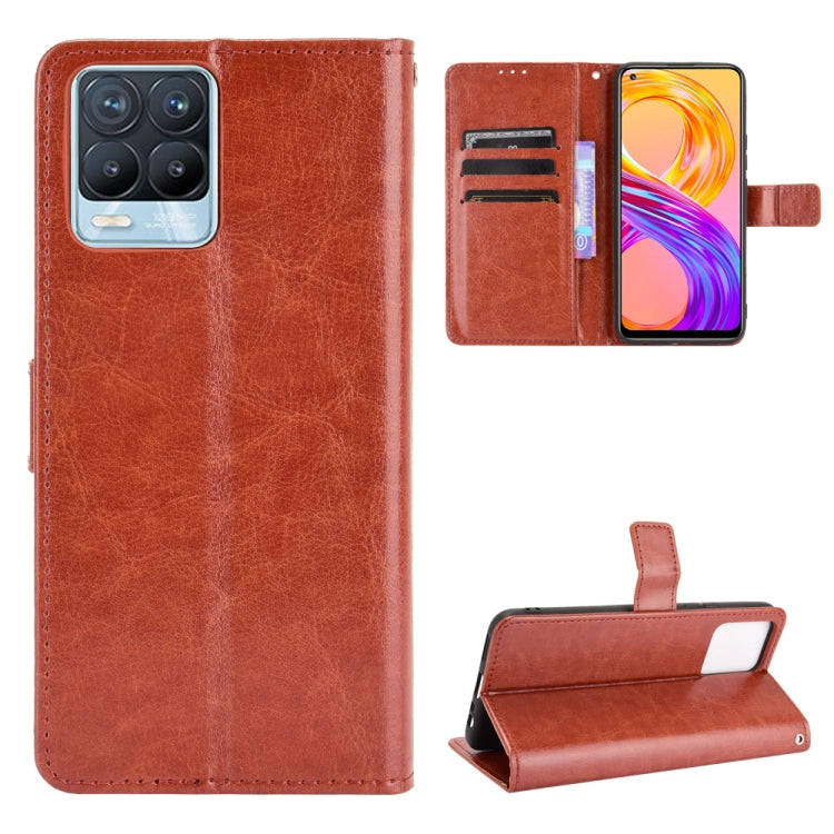 For OPPO Realme 8 4G / Realme 8 Pro 4G Crazy Horse Texture Horizontal Flip Leather Case with Holder & Card Slots & Lanyard