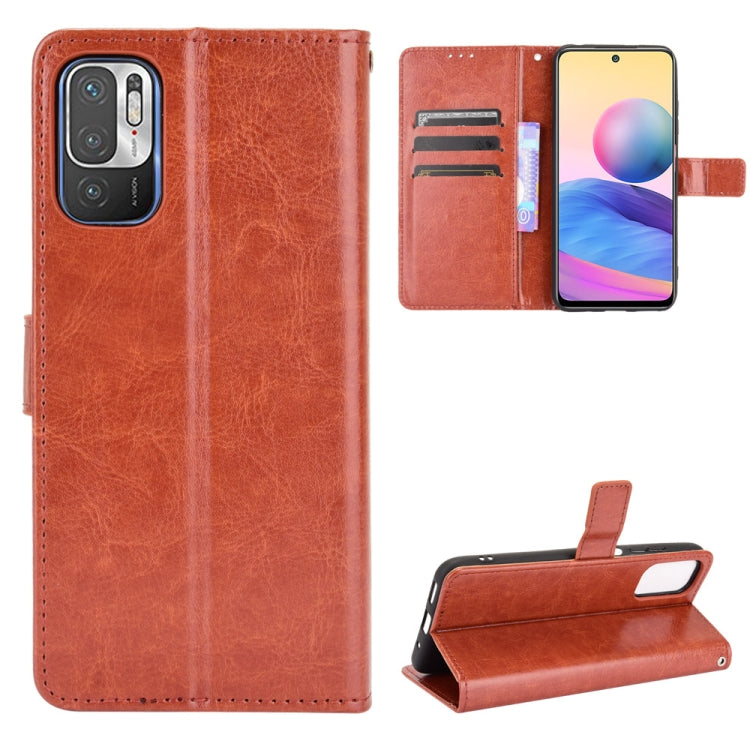 For Xiaomi Redmi Note 10 5G Crazy Horse Texture Horizontal Flip Leather Case with Holder & Card Slots & Lanyard