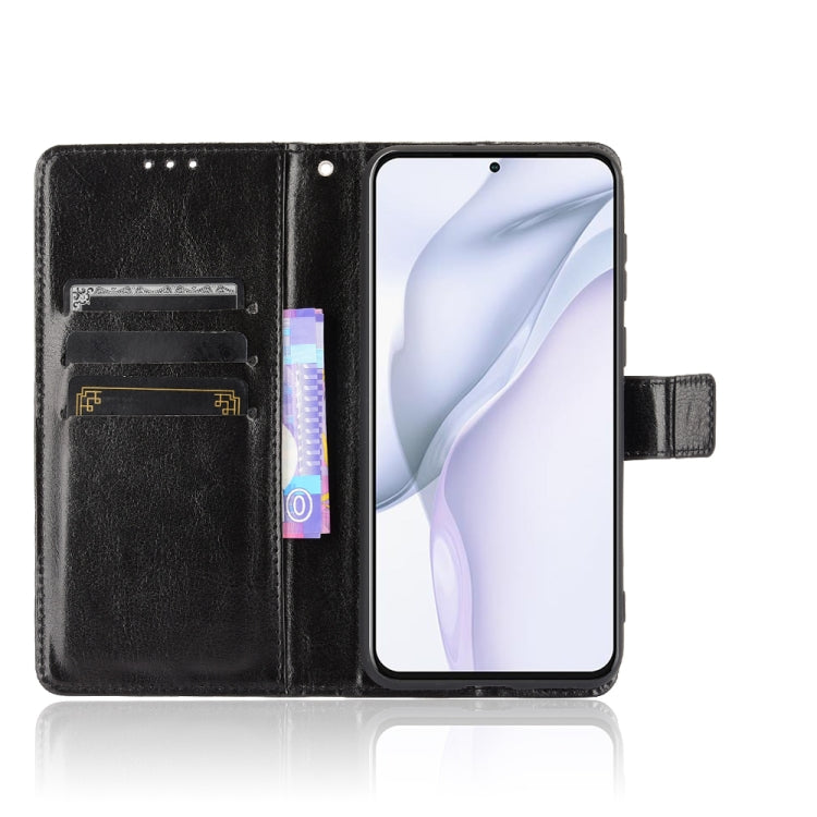 For Huawei P50 Crazy Horse Texture Horizontal Flip Leather Case with Holder & Card Slots & Lanyard
