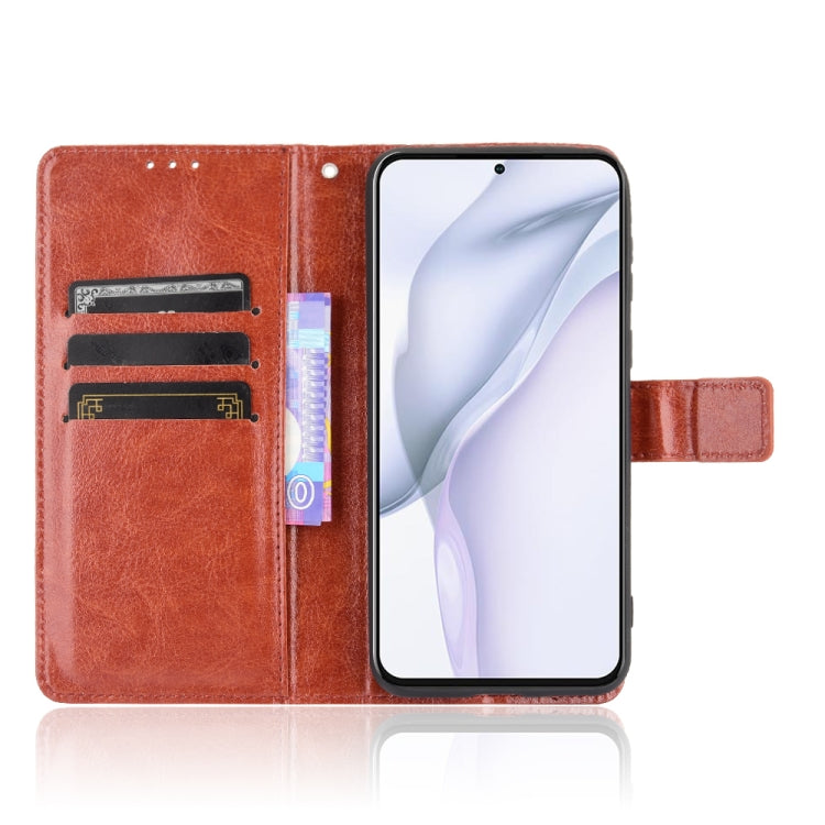 For Huawei P50 Crazy Horse Texture Horizontal Flip Leather Case with Holder & Card Slots & Lanyard