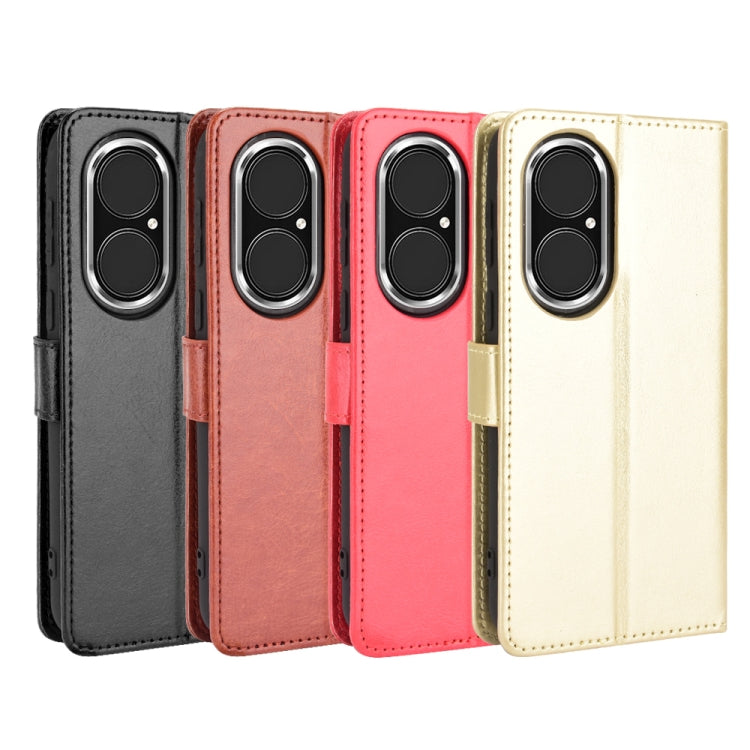 For Huawei P50 Crazy Horse Texture Horizontal Flip Leather Case with Holder & Card Slots & Lanyard