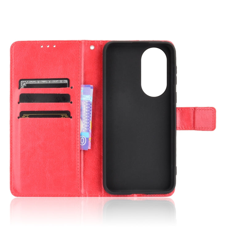 For Huawei P50 Crazy Horse Texture Horizontal Flip Leather Case with Holder & Card Slots & Lanyard