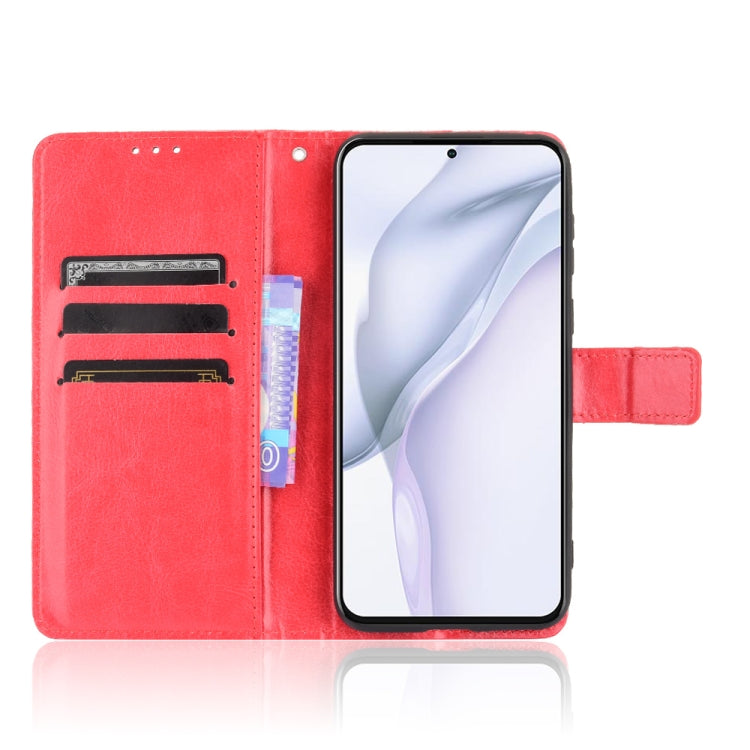 For Huawei P50 Crazy Horse Texture Horizontal Flip Leather Case with Holder & Card Slots & Lanyard