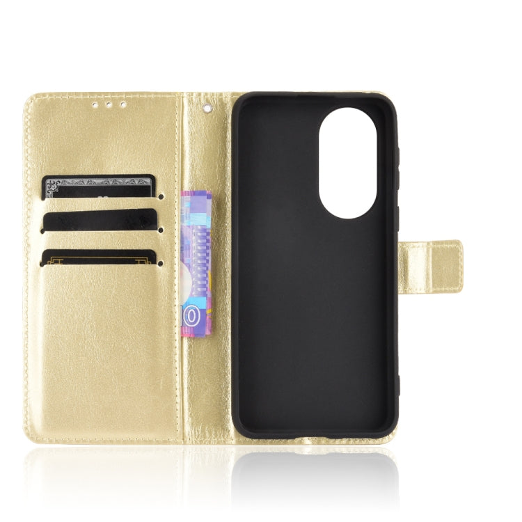 For Huawei P50 Crazy Horse Texture Horizontal Flip Leather Case with Holder & Card Slots & Lanyard
