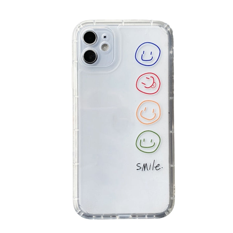 For iPhone 11 Straight Edge Colored Drawing Smiley Face Pattern TPU Protective Case