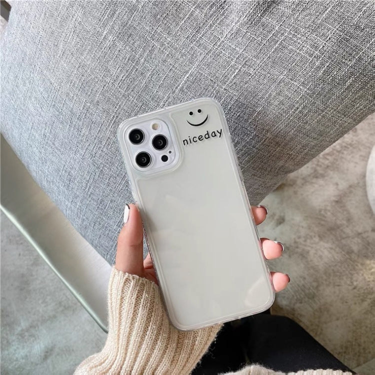 For iPhone 12 Pro Max Straight Edge Colored Drawing Smiley Face Pattern TPU Protective Case