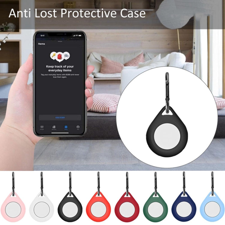 Shockproof Anti-scratch Silicone Protective Case Cover with Hang Loop For AirTag, Shape:Water Drop