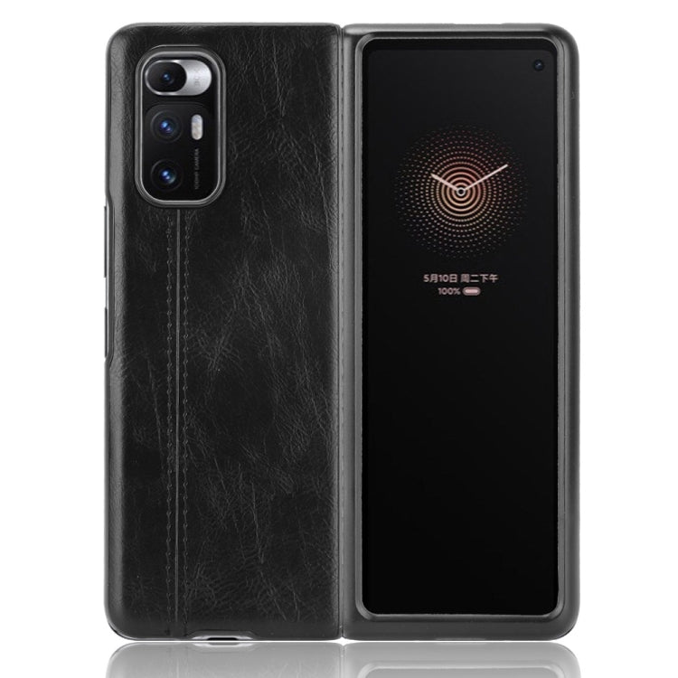 For Xiaomi Mi Mix Fold Shockproof Sewing Cow Skin Texture PC + PU + TPU Case