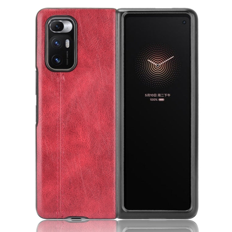 For Xiaomi Mi Mix Fold Shockproof Sewing Cow Skin Texture PC + PU + TPU Case