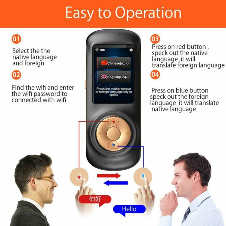 U200 2.4 inch Touch Screen WIFI Smart Voice Translator Business Travel Real Time Translation Machine
