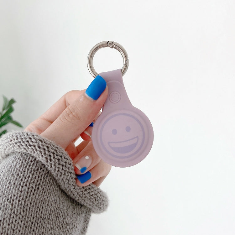 Shockproof Anti-scratch Smiling Face Silicone Protective Case Cover with Hang Loop For AirTag