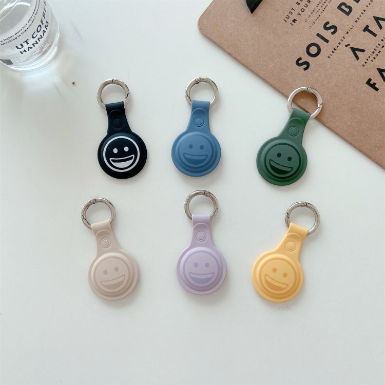 Shockproof Anti-scratch Smiling Face Silicone Protective Case Cover with Hang Loop For AirTag