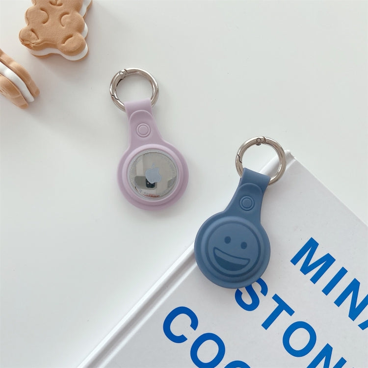 Shockproof Anti-scratch Smiling Face Silicone Protective Case Cover with Hang Loop For AirTag