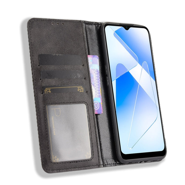 For OPPO A55 5G / A53s 5G Magnetic Buckle Retro Crazy Horse Texture Horizontal Flip Leather Case with Holder & Card Slots & Photo Frame