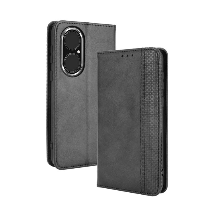 For Huawei P50 Magnetic Buckle Retro Crazy Horse Texture Horizontal Flip Leather Case with Holder & Card Slots & Photo Frame