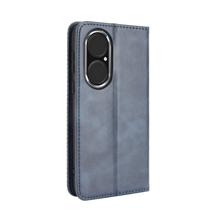 For Huawei P50 Magnetic Buckle Retro Crazy Horse Texture Horizontal Flip Leather Case with Holder & Card Slots & Photo Frame