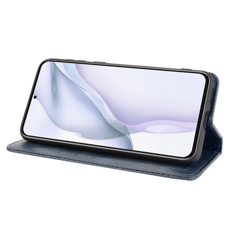 For Huawei P50 Magnetic Buckle Retro Crazy Horse Texture Horizontal Flip Leather Case with Holder & Card Slots & Photo Frame