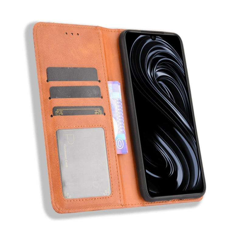 For Rakuten Big S Magnetic Buckle Retro Crazy Horse Texture Horizontal Flip Leather Case with Holder & Card Slots & Photo Frame
