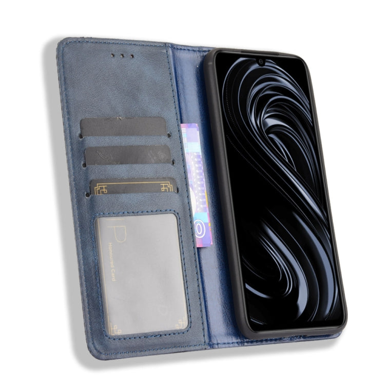 For Rakuten Big S Magnetic Buckle Retro Crazy Horse Texture Horizontal Flip Leather Case with Holder & Card Slots & Photo Frame