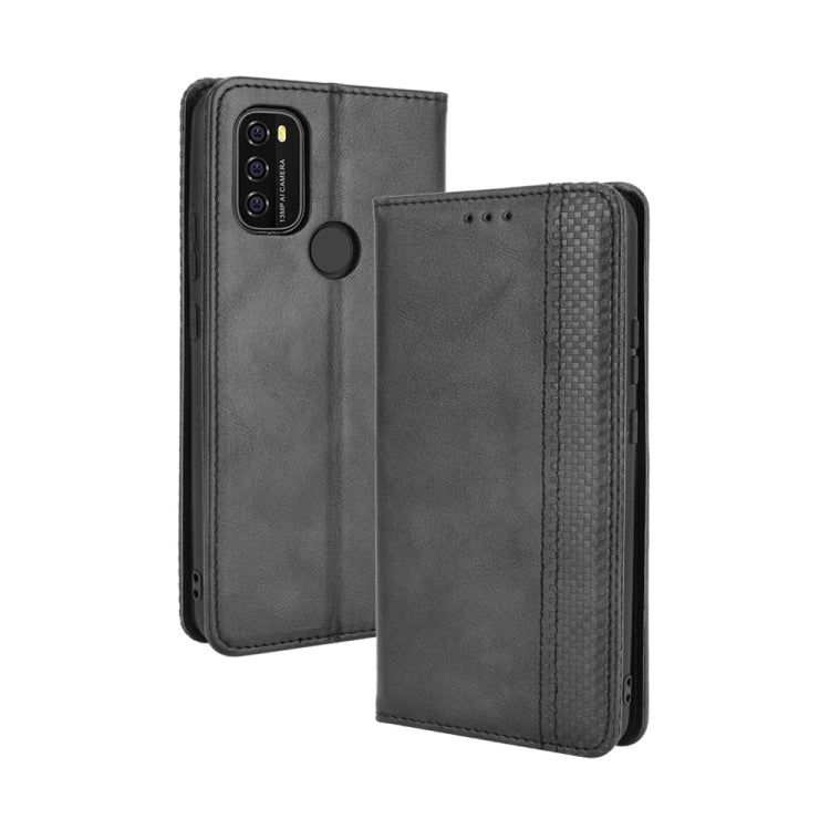 For Blackview A70 (2021) Magnetic Buckle Retro Crazy Horse Texture Horizontal Flip Leather Case with Holder & Card Slots & Photo Frame