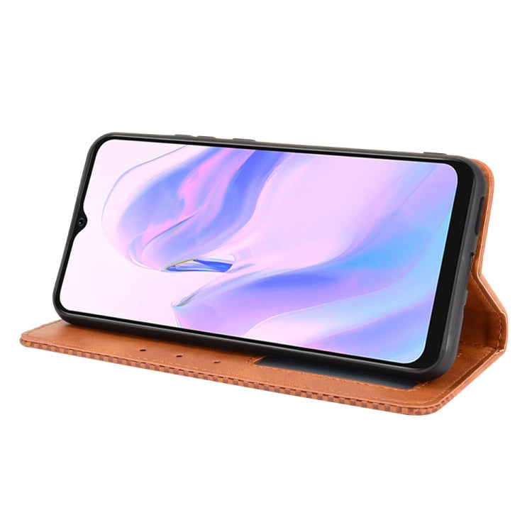 For Blackview A70 (2021) Magnetic Buckle Retro Crazy Horse Texture Horizontal Flip Leather Case with Holder & Card Slots & Photo Frame