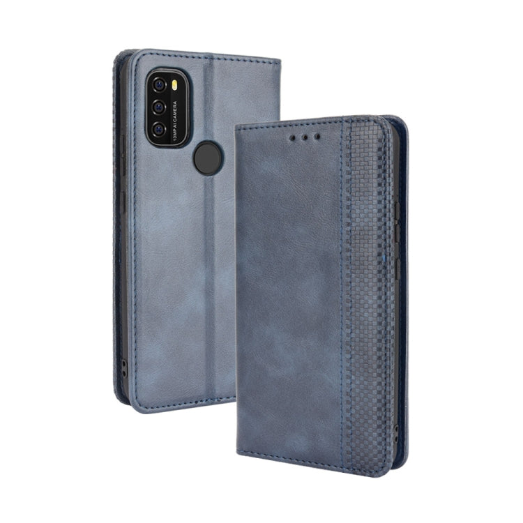 For Blackview A70 (2021) Magnetic Buckle Retro Crazy Horse Texture Horizontal Flip Leather Case with Holder & Card Slots & Photo Frame