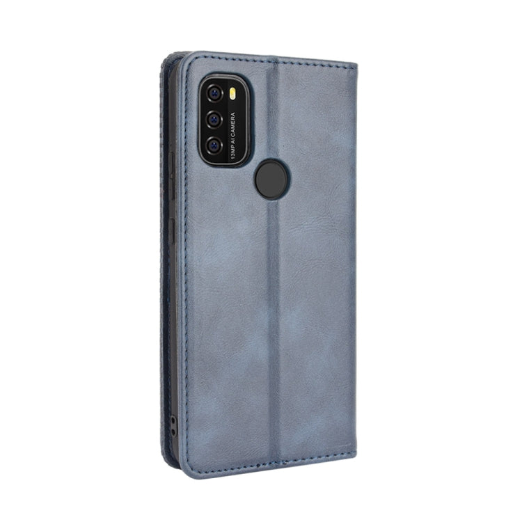 For Blackview A70 (2021) Magnetic Buckle Retro Crazy Horse Texture Horizontal Flip Leather Case with Holder & Card Slots & Photo Frame