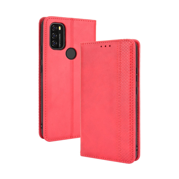 For Blackview A70 (2021) Magnetic Buckle Retro Crazy Horse Texture Horizontal Flip Leather Case with Holder & Card Slots & Photo Frame