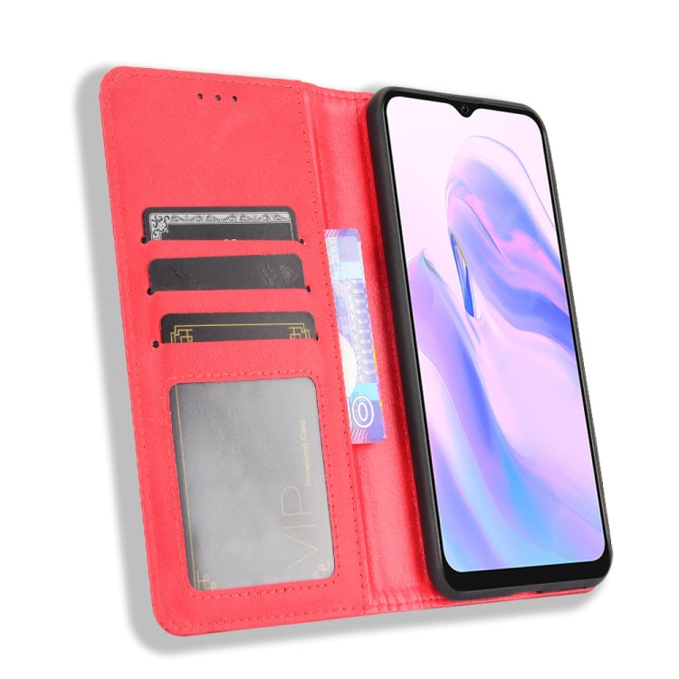 For Blackview A70 (2021) Magnetic Buckle Retro Crazy Horse Texture Horizontal Flip Leather Case with Holder & Card Slots & Photo Frame